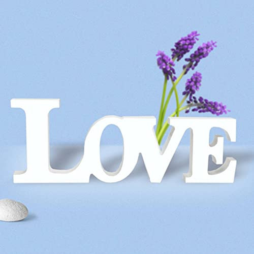 LOVE Schriftzug Holz,Zum Hinstellen Buchstaben,Decorative Wooden Lettering,Holz Deko(30×10cm/Weiß)