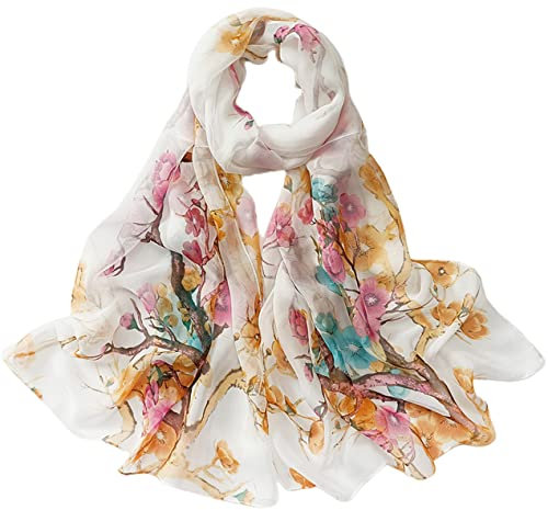 FAIRYGATE Damen Schal Stola Halstuch Tuch aus Chiffon für Frühling Sommer Ganzjährig Seidenschal Frauen 50021