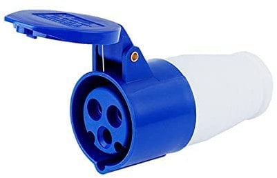 16A 240V 3-Pin Weather Proof Industrial Socket, Conform to IEC309-2 Dustproof Replacement Socket with Cover, 1 Pack