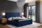 Polsterbett Doppelbett Stauraum Samtstoff 120x200 140x200 160x200 180x200 cm Bettgestell Mit Bettkasten Lattenrost und Kopfteil - Bett mit Kristallen - Hydrophobe Stoff - Dunkelblau - 180 x 200 cm