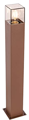Qazqa - Industrie I Vintage I Industrie I Vintage I Steh-Außenleuchte I Sockelleuchte 70 cm rostbraun IP44 - Dänemark I Außenbeleuchtung - Aluminium Länglich - LED geeignet E27
