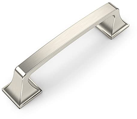 Amerdeco 10 Stück Möbelgriffe Gebürsteter Nickel 96mm Lochabstand Zinklegierung Griffe für Küchenschränke Schrankgriffe Schubladengriffe Türgriffe für Küchenschränke Kleiderschrank UK0015