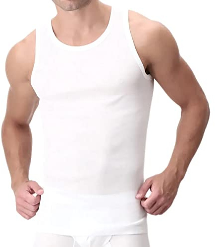 PEROFIL Set di 3 Canottiere Spalla Larga 100% Filoscozia Uomo Intimo