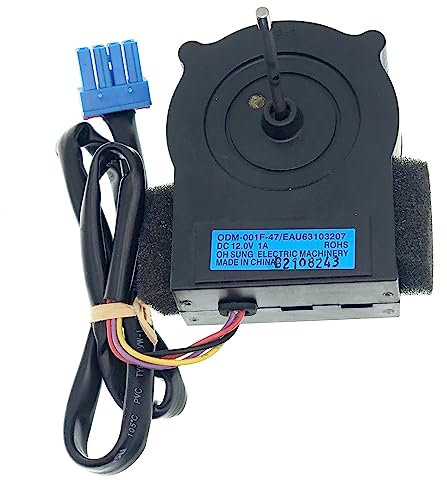 EAU63103207 Fridge Motors Refrigerator Evaporator Fan Motor Compatible with Kenmore LG Refrigerator, DC12V 1A Size: 75 * 55 * 26mm