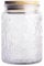 24 OZ Glass Storage Jar with Airtight Wooden Lids, Vintage Food Containers Canisters Sets for Kitchen Counter,Pantry, coffee, tea, creamer, sugar, baking soda, candy, Cute Food Storage Jar (Sunflower)