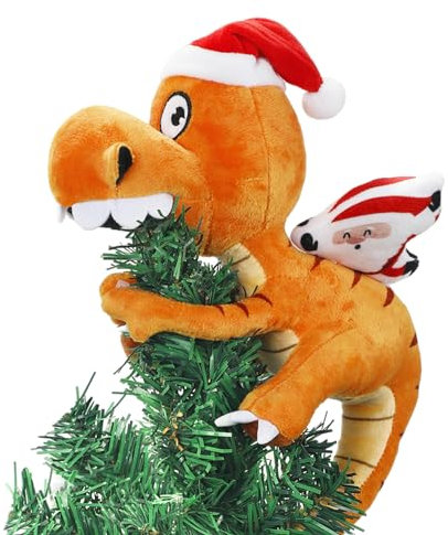 Shappy Christmas Tree Topper 10 x 8 Inch Large Funny Animal Tree Topper Plush Hanging Christmas Ornaments Cute Adorable Xmas Decorations for Holiday Birthday Party Favors