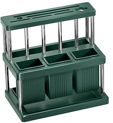 rockible Portacoltelli, Portautensili, Slot Multipli, Antiscivolo, per Mobile da Cucina, Posate, Portaoggetti, Pratico (Senza Coltelli), Salvaspazio, Argento