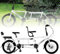 BOBVB Tandemfahrrad, City-Tandemfahrräder, faltbares 20-Zoll-Beach-Cruiser-Fahrrad, Dreisitzer, 7-Gang-verstellbar, Größe 210 x 35 x 110 cm/110 x 35 x 62 cm, maximale Belastung 200 kg White