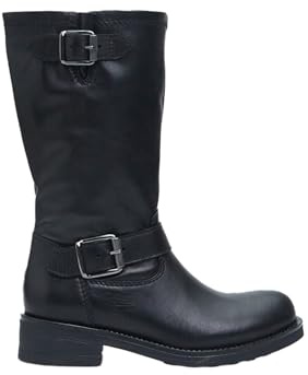 BATA Stivaletto biker donna in pelle con doppia fibbia