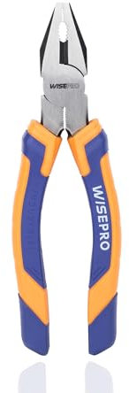 WISEPRO Combination Pliers 160mm, Multifunction Pliers with Wire Cutting/Crimping/Wire Twisting and Screw Extractor, 6 7 8 Lineman Pliers(60CRV Chrome Vanadium Steel)(6)