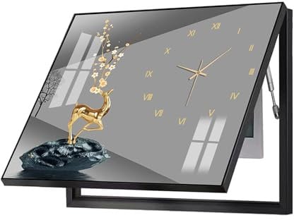 WPJBDS Meter Box Decorative Painting with Clock,Electric Meter Box Cover Wall Hanging Painting,Electrical Panel Hide Paintings Distribution Box Decorative Painting,with Hydraulic Rod Supports