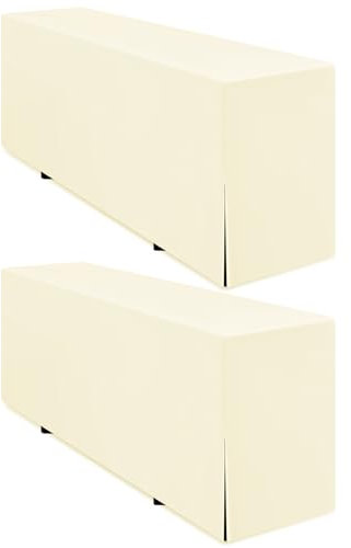 Pesonlook 2 Pack Premium Biertischhusse Beige Biertischhusse für Bierzeltgarnitur 220x50 cm Blickdicht Polyester Biertischhusse waschbare Tischdecke für Bankett im Freien (Beige)