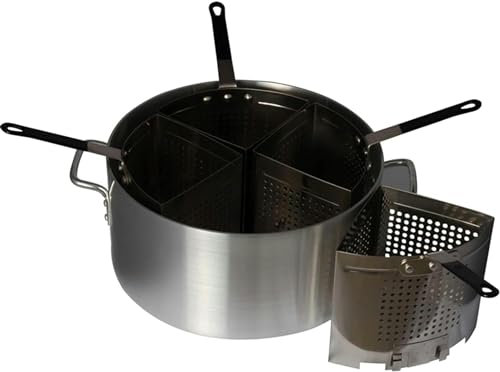 WQZStar Pentola Cuocipasta in Alluminio da 20 QT con 4 Cestelli Filtranti Inserti in Acciaio Inossidabile, Strumento di Cottura per Ravioli di Noodle per Cucina Domestica O Commerciale