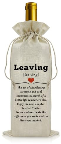 Vadaka Leaving Gifts for Colleagues Retirement Gifts for Women Wine Bags New Job Presents Leaving Presents for Colleagues Friends Thank You Keepsake for Coworkers Wine Bottle Bag Birthday Keepsake