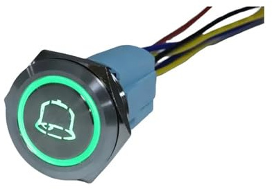 16mm metal push button switch ring lamp power symbol button LED light self-lock self-reset button 1NO1NC BIANMTSW(Blue LED,48v)