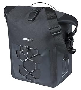 Basil Navigator Waterproof M MIK Studs – wasserdichte Einzeltasche – 14 Liter – mit MIK-Studs-System – Schwarz