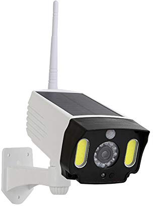 Jrifedptry Luz solar con sensor de movimiento, cámara falsa impermeable, para exteriores, interiores, calle, lámpara de pared, lámpara de pared, COB