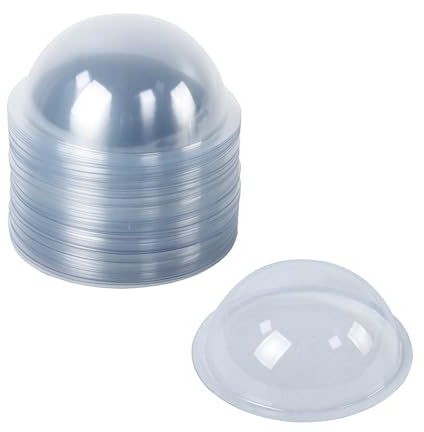 Klmnop 80 Pcs 3.1 inch Clear Candy Dome, Plastic Half Ball Candy Dome Candy Holders, Candy Dome for Crafts Shaker Card DIY Gift Box(Clear)