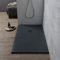 Kiamami Valentina Receveur de Douche en résine 150x80 h 2,5cm Gris Anthracite avec Grille de Couverture en Acier | Muse