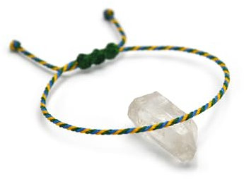 Papacho Creations Bracelet Vert Jaune Bleu Tressé avec du Fil Ciré. Fait Main en France. Ajustable, Unisexe et Résistant à l'Eau. Couleur Drapeau Brésil Ref.#P1