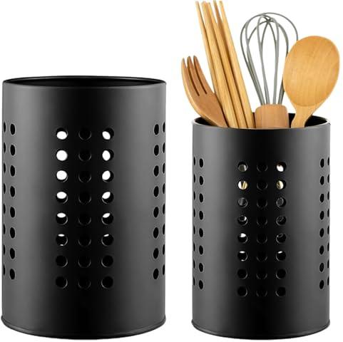 MITUMORMOR 2 Stück Küchenutensilienhalter für Küchentheke, Edelstahl-Besteckhalter Besteckkorb zum Organisieren Küchenutensilien Aufbewahrung Vintage Nordischen Stil Utensilien Organizer Küchenhelfer