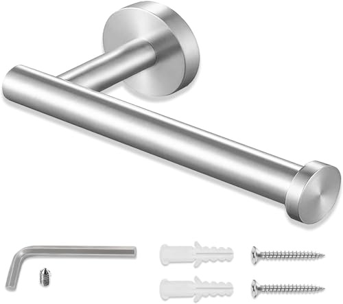 REMMUSSS Toilettenpapierhalter, Klopapierhalter, WC Rollenhalter Klopapierhalter, SUS304 Edelstahl WC Papier Halterung für Badezimmer Toilette Küche, Rostfrei, Schrauben Installation,Gebürstet Silber