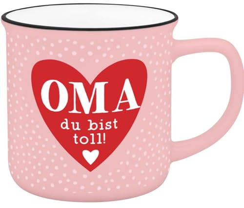 Becher in Emailloptik Oma du bist toll!