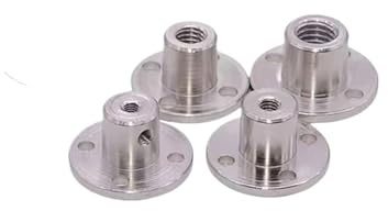 PULaif Accoppiamento a Flangia Rigida, M3 M4 M5 M6 M8 Dado di accoppiamento flangiato Diametro Interno 3mm 4mm 5mm 6mm 8mm Adatto for L'Albero filettato del Motore 1PZ(M6)