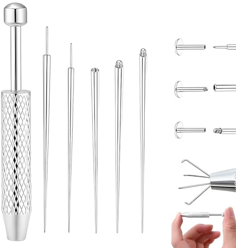 UIEXAY 6 Pièces Ensemble De Pinces Pour Piercing, Ouvre-Billes Pour Piercing, Pince Pour Billes, Outil De Piercing Pour Ouvrir Et Changer, Accessoires De Piercing Pour Oreille Et Nez