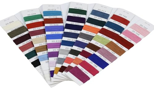 Häkelgarn-Faden Farbkarte mit 54 Farben - Freundschaftsarmband-Garn Stickzwirn - Kreuzstich-Stickgarn Baumwollstickgarn Armband-Wolle Bastelgarn