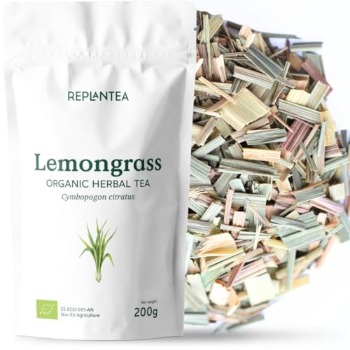 REPLANTEA Infusión de Hierba Limón (Lemongrass) Ecológica 200g | Té Cítrico Refrescante y Digestivo | Ingrediente Detox Natural | Cymbopogon Citratus a Granel