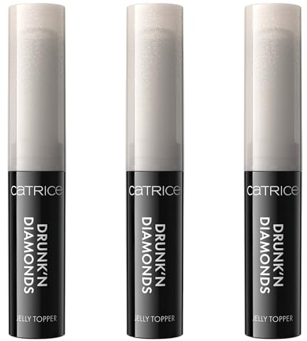 Catrice Drunk'n Diamonds Jelly Topper, Lidschatten, Nr. 010, Nude, langanhaltend, schnelltrocknend, schimmernd, vegan, ohne Mikroplastikpartikel, Nanopartikel frei, ohne Parfüm, 3er Pack (3x2.5g)