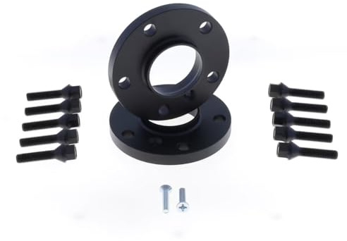 Generico Athena Black - Kit 4 DISTANZIALI Ruote 12+16 MM. COMPATIBILI con Mercedes Classe A (W169-W176-W177) dal 2004 in Poi con BULLONI in Acciaio Black Color