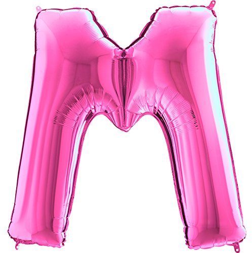 Trendario Ballon Buchstaben - XXL Riesenbuchstabe 100cm Folienballon - Helium Luftballons für Geburtstag, Taufe, Party Deko, Hochzeit (M, Pink)