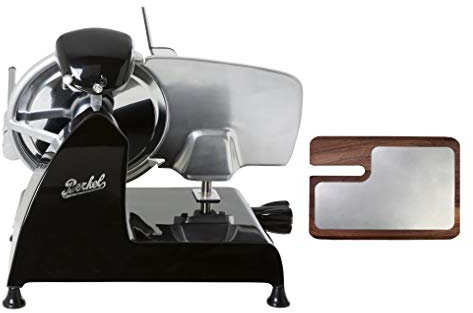 BERKEL - Allesschneider Red Line 250 + Schneidebrett aus Esche und Edelstahl (Schwarz)