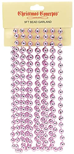 Christmas Concepts 9ft Weihnachtsperle Kette - Weihnachtsperle Girlanden - Weihnachtsschmuck (Baby Pink)