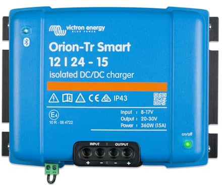 Victron Energy Orion-Tr Smart DC to DC Charger (Bluetooth) - 12/24-Volt 15 amp 360-Watt - Battery Charger for Dual Battery Systems - Isolated