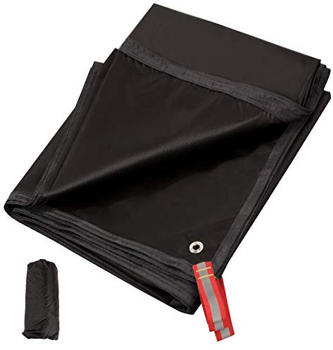 REDCAMP, ultraleichte Zeltunterlage, PU 2000, wasserdichte Campingzeltplane mit Kordelzug-Tragetasche, für Boden, Camping, Wandern, 180,3 x 221 cm, UL-Schwarz
