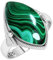 Jeweloporium Grün Natürlich Malachit 925 Silber Ringe für Frauen Edelstein Handgefertigt Silber Ringe Größe 70(22.3) Ostern Geschenk Cocktail Schmuck