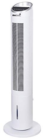 MaxxHome Turmventilator für Schlafzimmer mit Fernbedienung - 110 cm hoher Standventilator für Zimmer, Zuhause und Büro - 60W - Weiß - Schlafzimmer Ventilatoren für Kühlung & Schlaf mit 3 Betriebsmodi