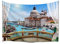 A.Monamour Wandteppich 3D Balkon Großen Kanals Basilika Santa Maria Della Salute Venedig Italien Stoff Tapisserie Wandbehang Wanddeko Wandkunst Wandbilder Wandtuch für Wohnzimmer Schlafzimmer