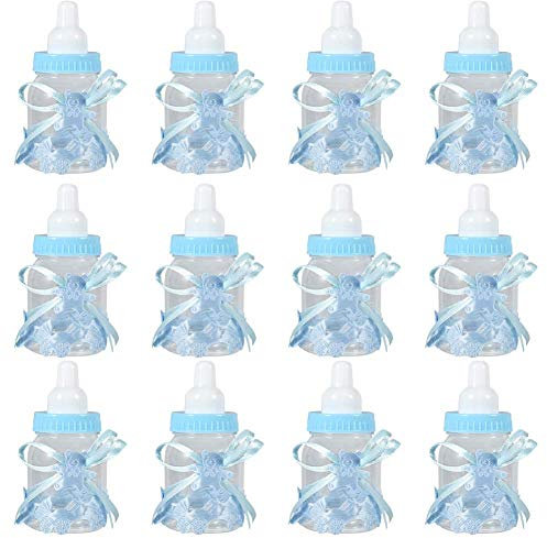 Agatige 12-teiliges Babyflaschen-Gastgeschenk, mit Schleife und Bären-Babyparty-Gefälligkeiten für die Babyparty-Geburtstagsfeier