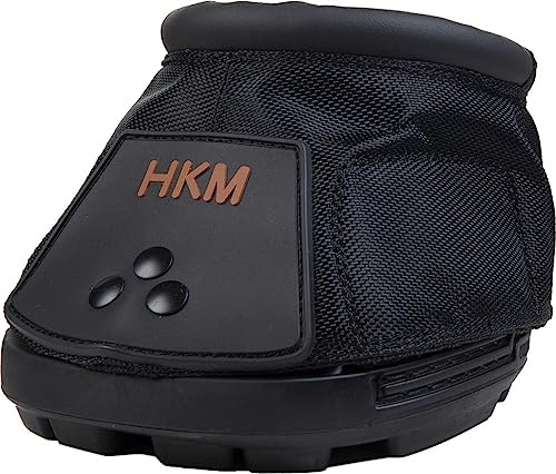 HKM Hufschuhe für Pferde – Pferdehufschuh Pferdeschuh mit rutschhemmender Schuhsohle & weicher Polsterung – extra stoßabsorbierend & strapazierfähig | Farbe: Schwarz, Größe: 4