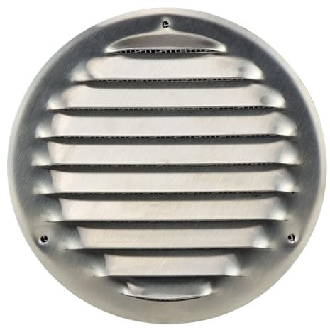 Steinberg14 Rund Lüftungsgitter 125mm - Metall - Edelstahl mit Insektenschutz - Gitter für Belüftung - Abluftgitter
