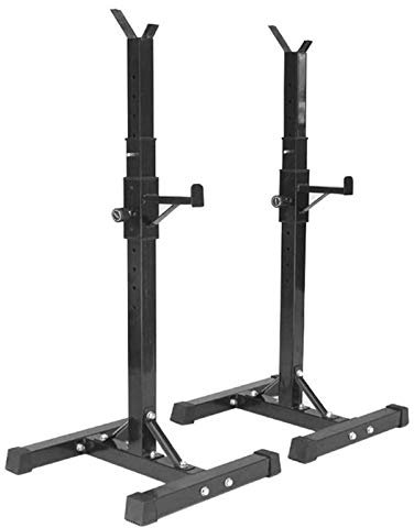 Xuanni Squat-Rack, 2 Einzelnen Ständern, Langhantelablage, Höhenverstellbar 105-160 cm, Power Cages für Krafttraining, Max. belastbar bis 150 kg (Schwarz)