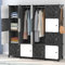 HOMIDEC Portable Wardrobe 16 Cube Foldable Closet w/ 3 Clothes Hanging Rails, Deeper Cube Modular Cabinet Storage Organizer ShelfBedroom Clothes Shoes Toys, Flower Pattern, Black