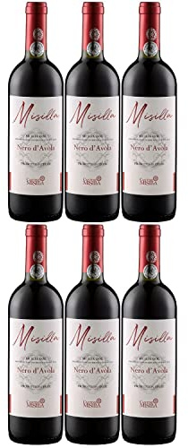 Misilla Nero d'Avola IGP Terre Siciliane Rotwein Wein Trocken Italien Inkl. FeinWert E-Book (6 x 0,75l)