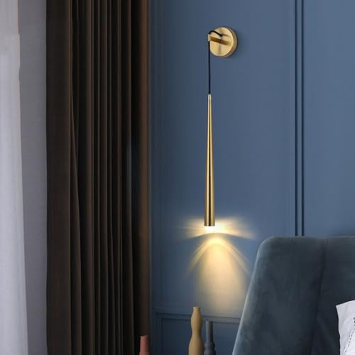 LED 7w Lampada a muro al chiuso Moderno d'oro Lampade da parete Luce pendente Minimalismo design Luce calda 3000K Lampada da comodino Per Soggiorno Camera da letto luce a muro L: 30 cm