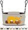 GRINSEZWERGE Kinderwagen Organizer 12 Motive mit Feuchttuchspender I Kinderwagen Tasche mit Schultergurt I Kinder Buggy Organizer I Kinderwagentasche Aufbewahrungstasche Baby Stroller Bag grau Bär