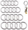 XCSJ 20 Pcs Karabinerhaken Rund 20mm 25mm 30mm 35mm Sehr Robust Zinklegierung Runde Karabiner O-Ring Karabiner Karabinerring Federöffnung Für Rucksack Schlüsselanhänger Tasche Diy (Silber)